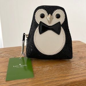 Kate Spade Clifton Lane Little Len Penguin Coin purse, Black, Brand New with tag